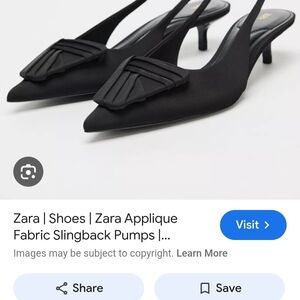 Zara Elegant Black Slingback Heels